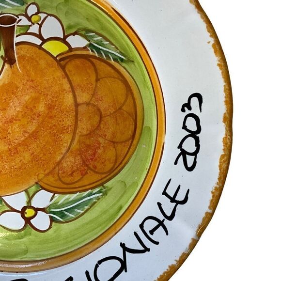 CERASELLA Prodotto Vietrese Plate Festa Regionale 2003 Handpainted Orange - Picture 8 of 13